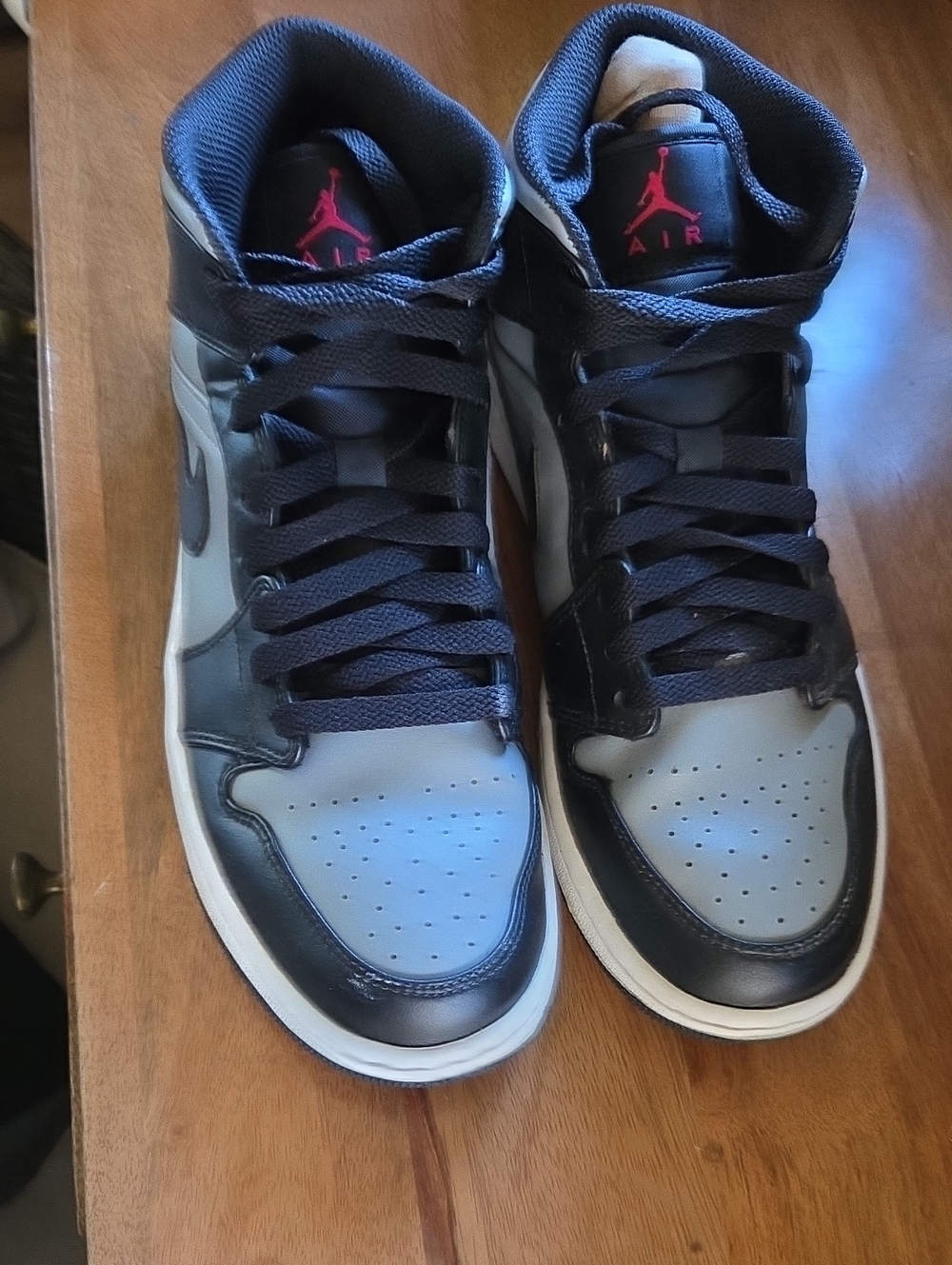 Nike Air Jordan High-Top Sneakers in Black, Gray and Red Logo
